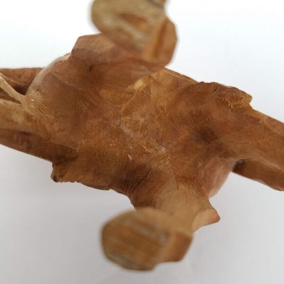 Handcrafted 4" Wooden Horse Figurine With Intricate Tribal Carvings - Picture 9 of 10